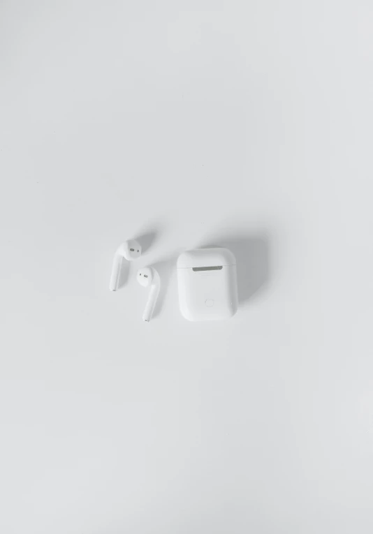 a white apple product sits against a white background