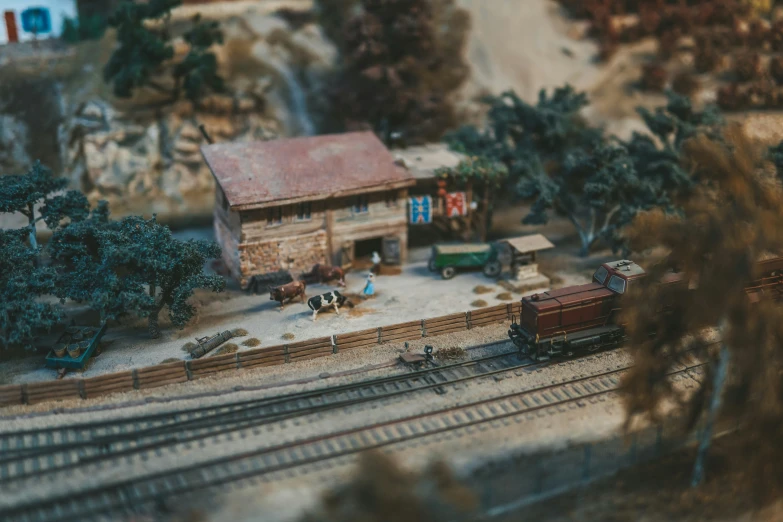 an image of a toy train set that is set up