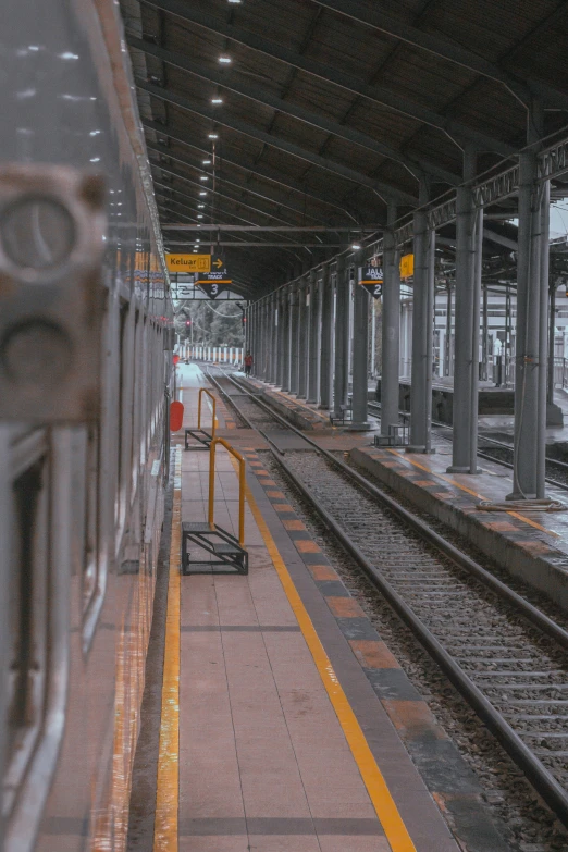 a train station with a train in it