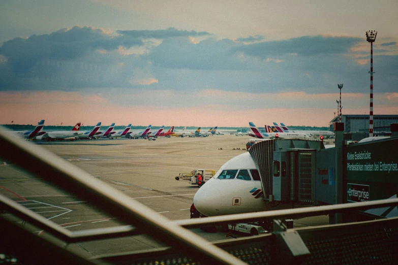 an airplane on the runway at an airport