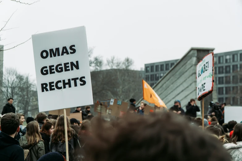 a demonstration rally in progress for the new president