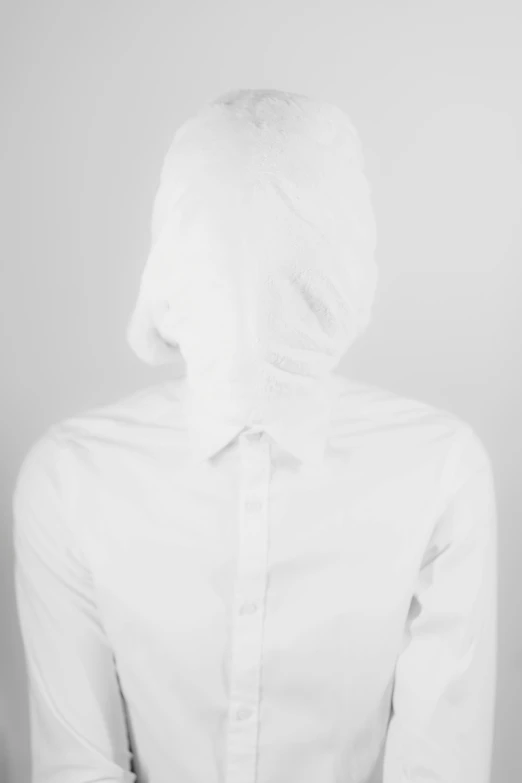 a person in a white blouse is seen from behind