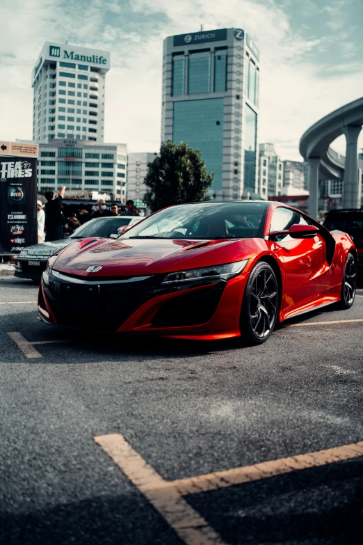 a car is parked outside in the city