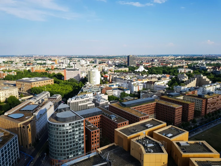 the city is covered with large buildings