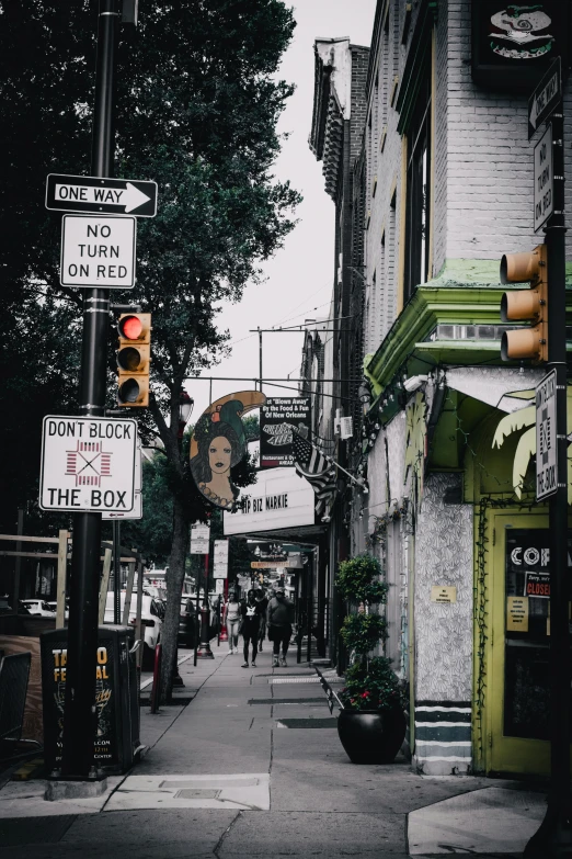 an urban city has a stop light on it