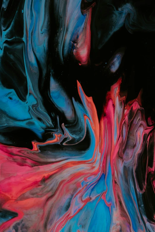 an abstract painting made in vivid colors