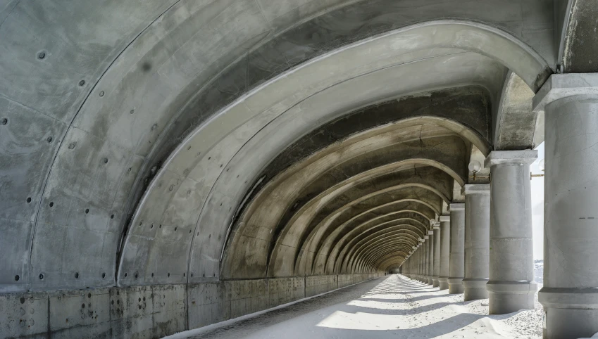 a tunnel that has been constructed into one side of the road