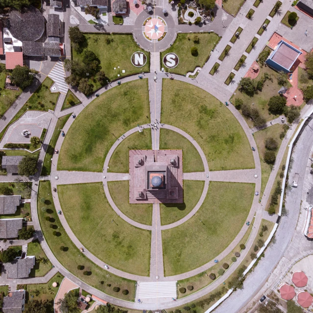 an aerial view of an aerial view of the circular building