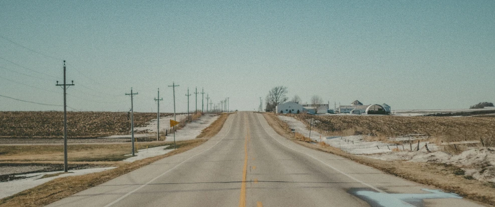 the street is empty during the winter season