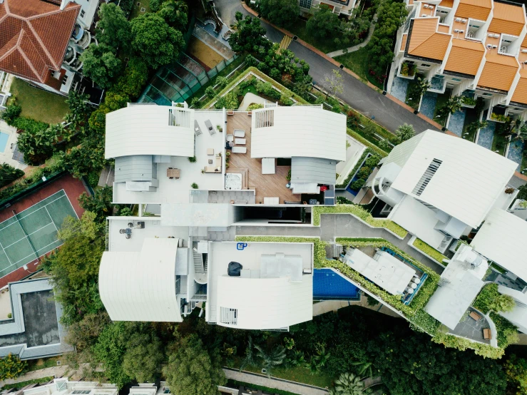 an aerial s of a large house in a park