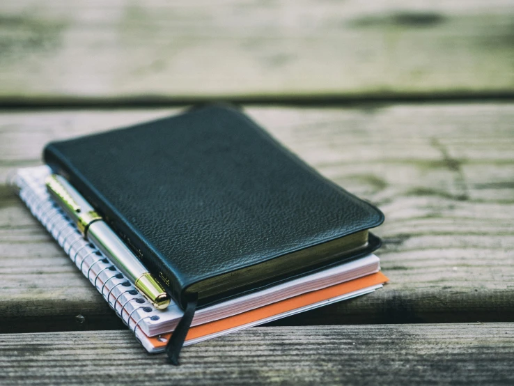 the pocketbook sits open on top of a table