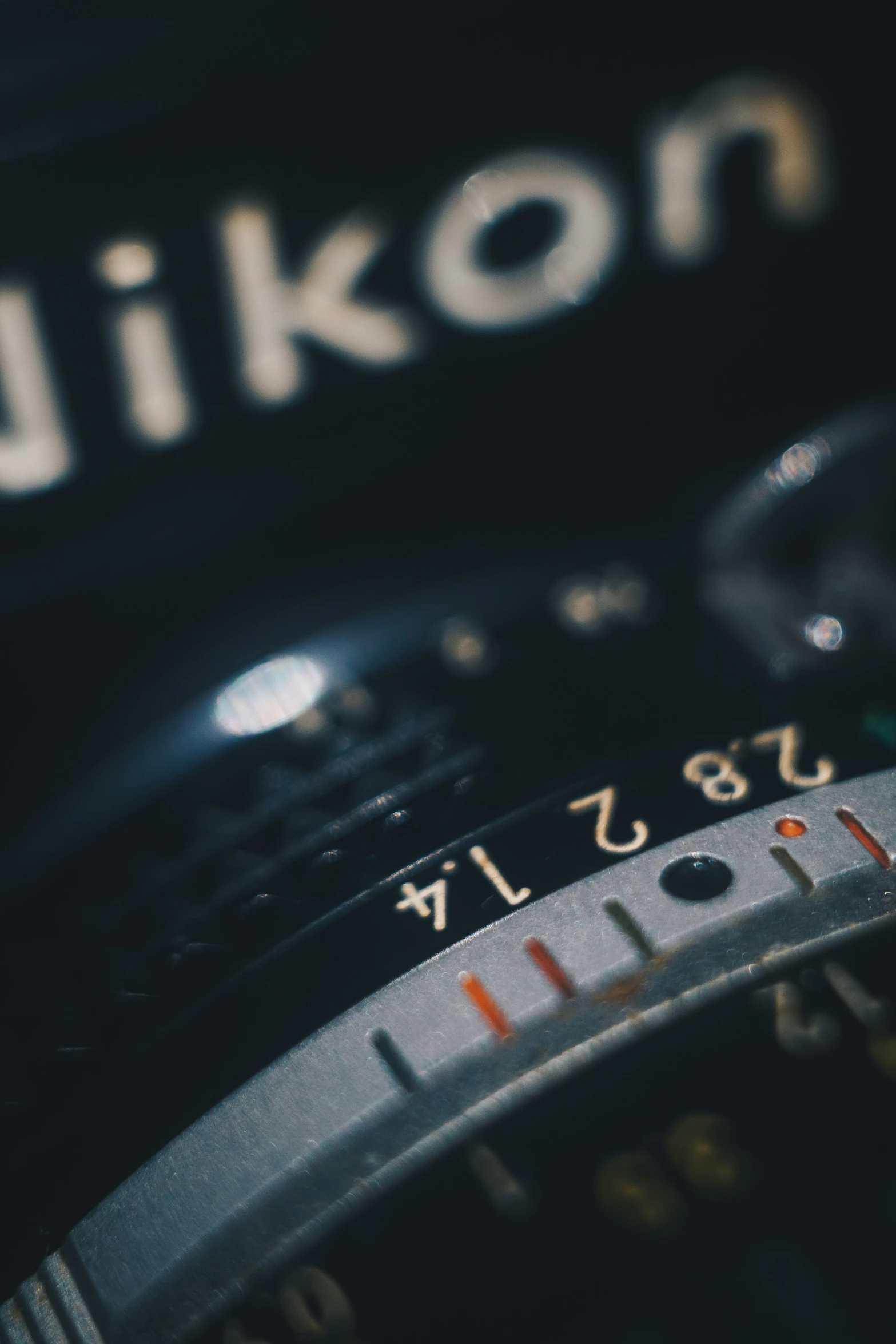 a nikon camera closeup of it's lens