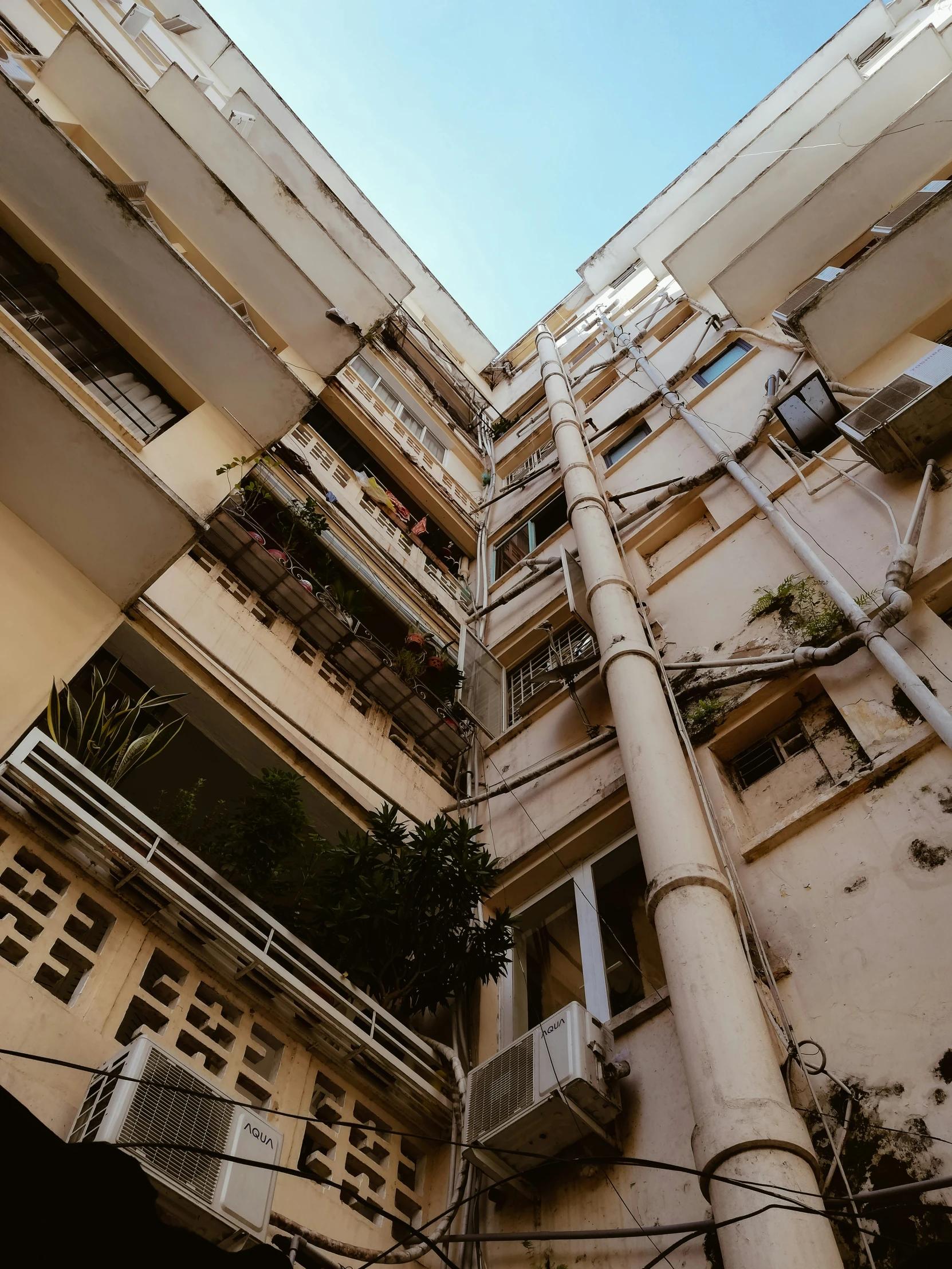 an exterior view of a building from the bottom level