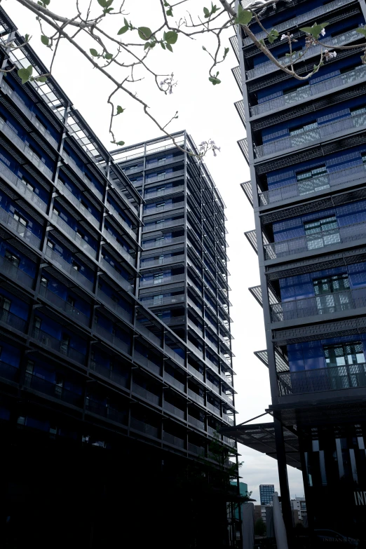 the buildings are taller than each other on the city street