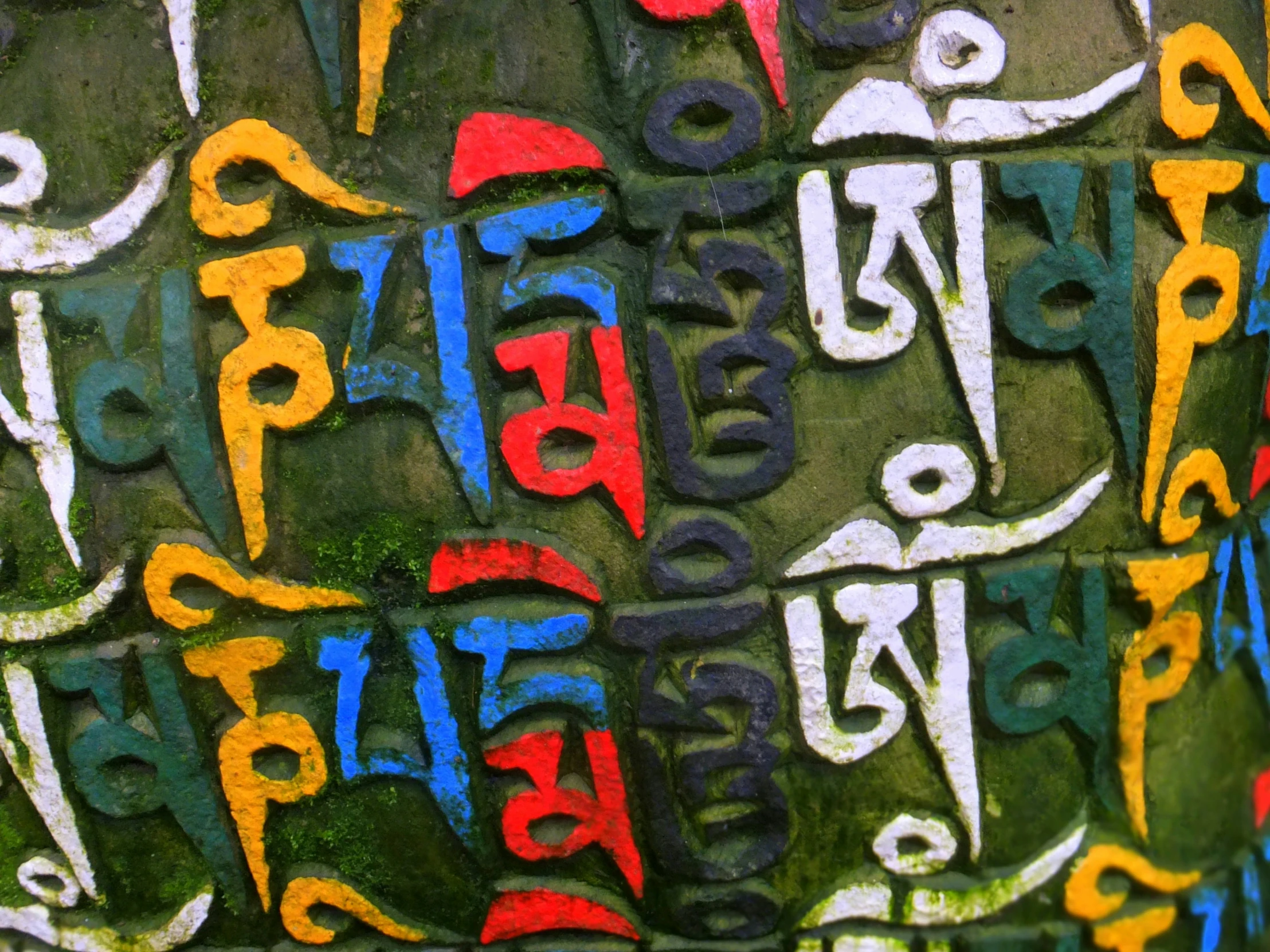 the word is written in various languages