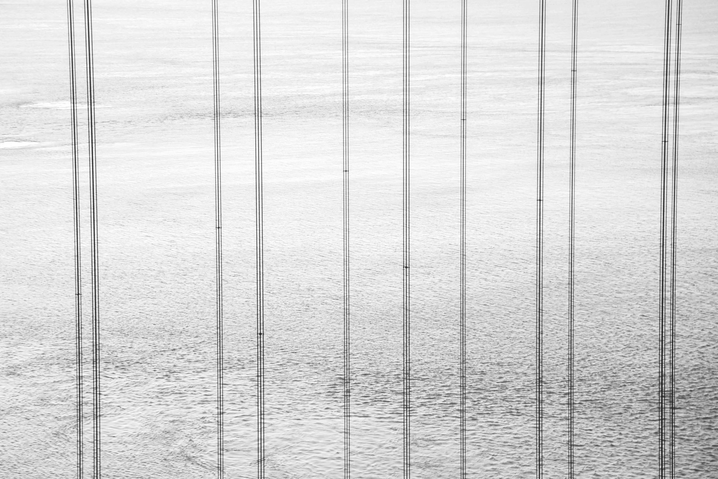 black and white pograph of a person holding skis walking in water