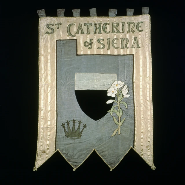 a cloth sign that says st catharpe and sugar