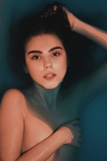 an image of a  woman in a bubble bath