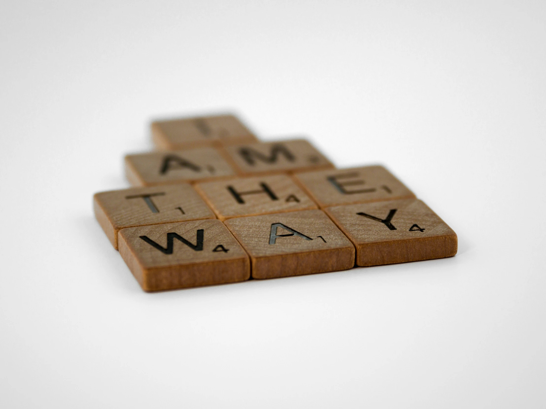 scrabbled coasters saying, i am the way