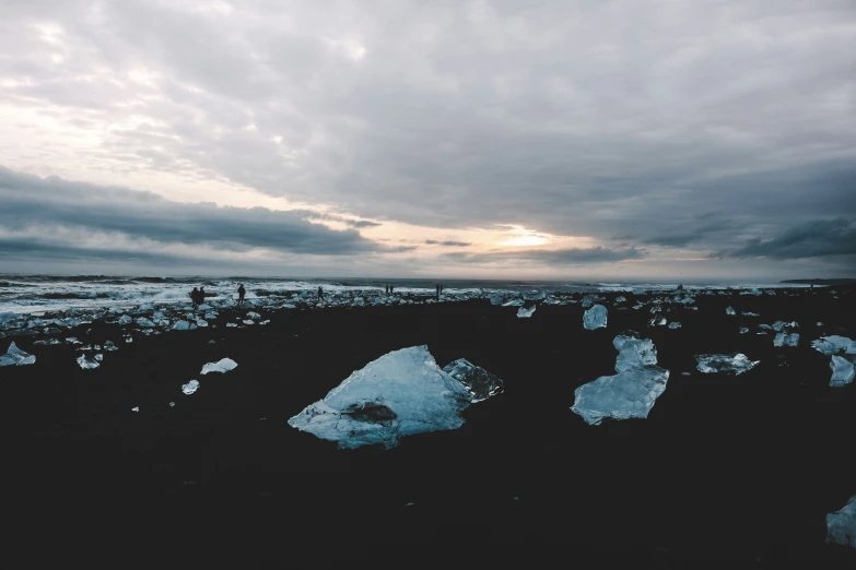 some ice floes floating on top of water