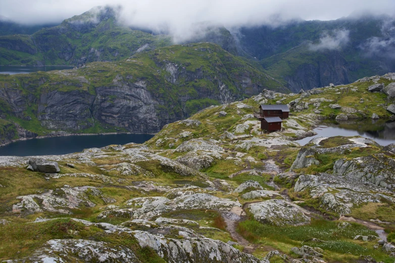 a house in a valley of some sort