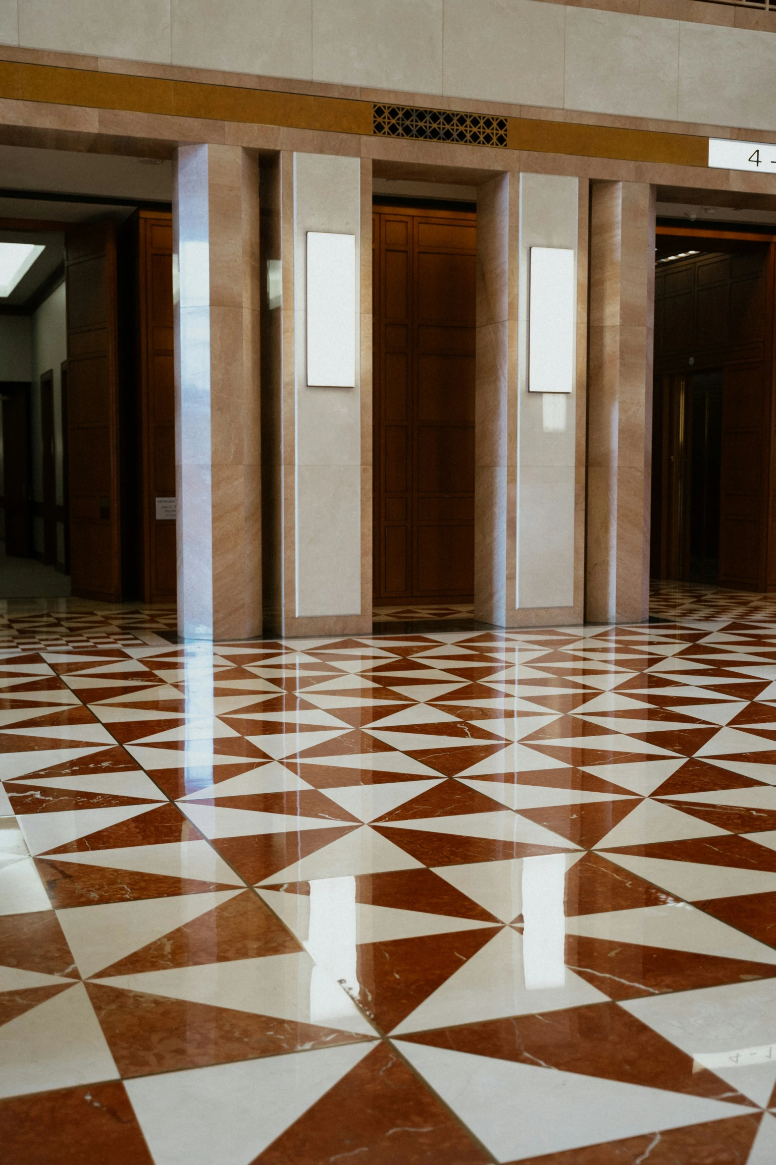 a large marble floor in a building