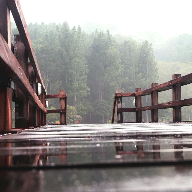 water on the wet concrete ground as rain pours