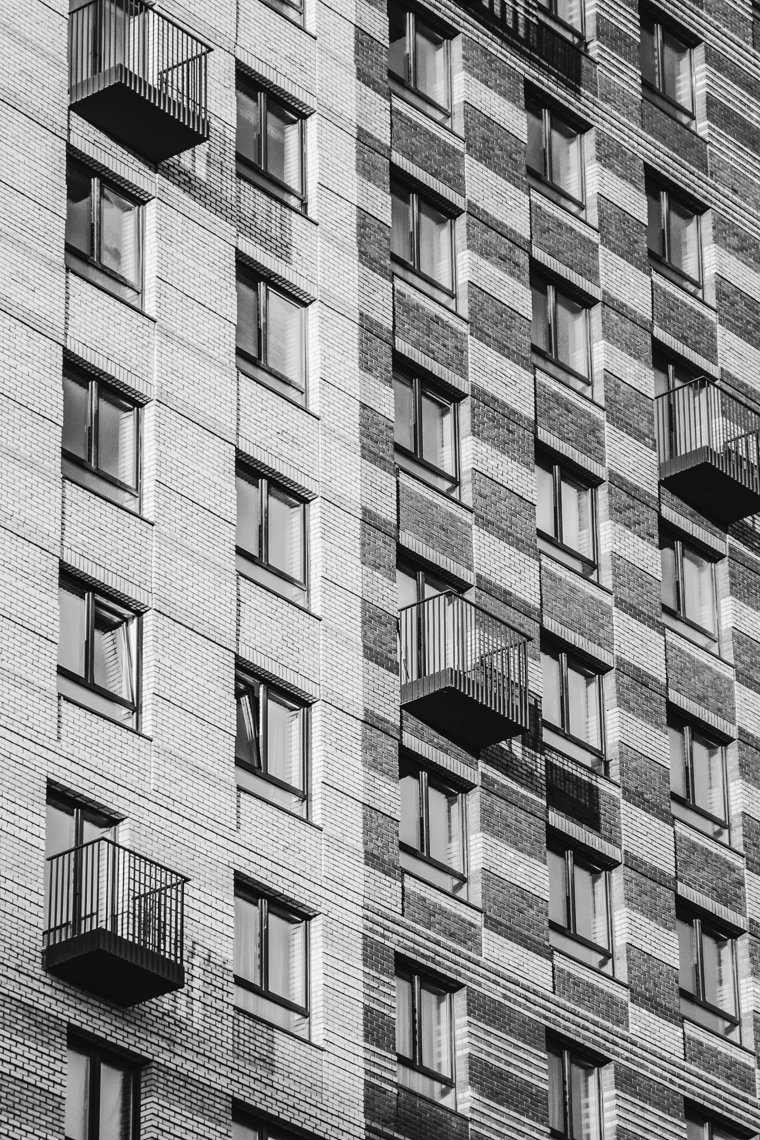 the building has several balconies and one balcony