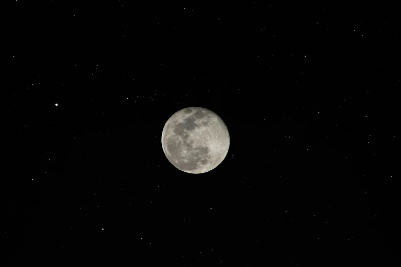 a full moon is seen on the dark night