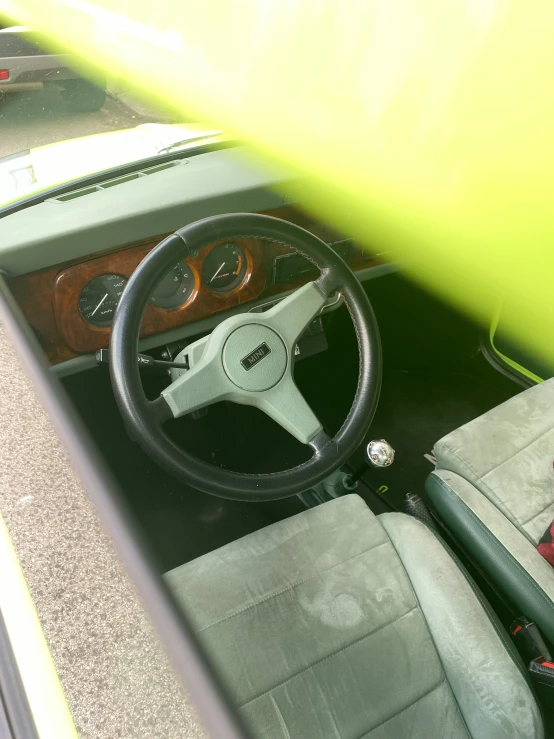 dashboard and gauges of a car being driven