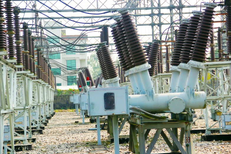 a group of electrical wires and surge protectors