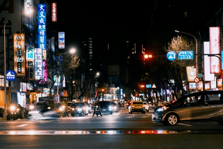 an image of a street at night in china