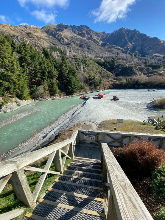 there is an old bridge near a river