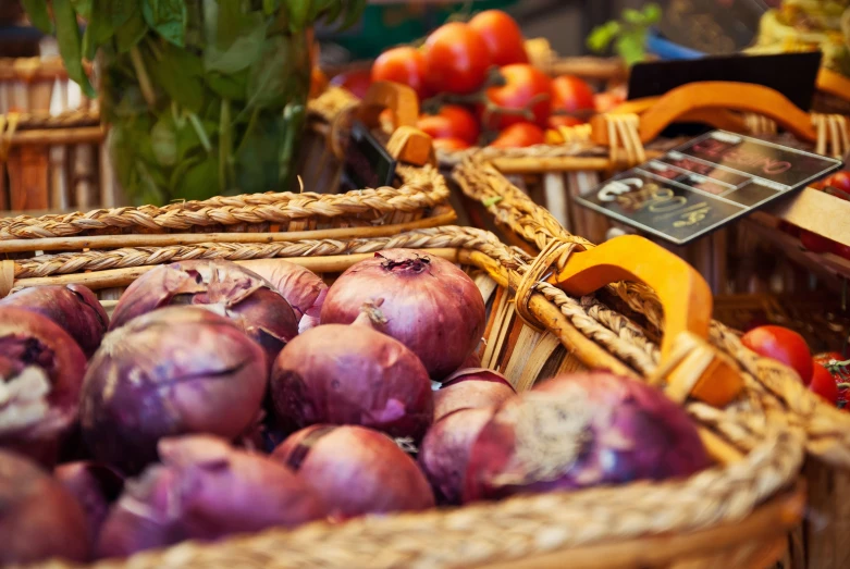 baskets filled with lots of different kinds of vegetables