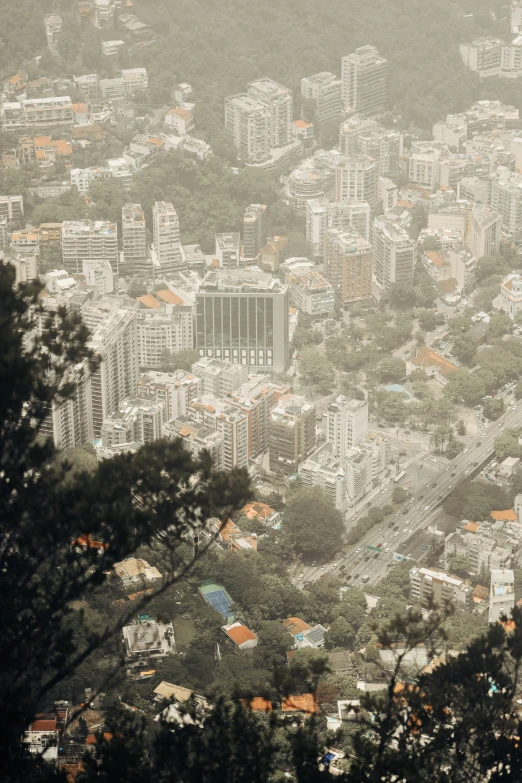 an image of a city in a foggy scene