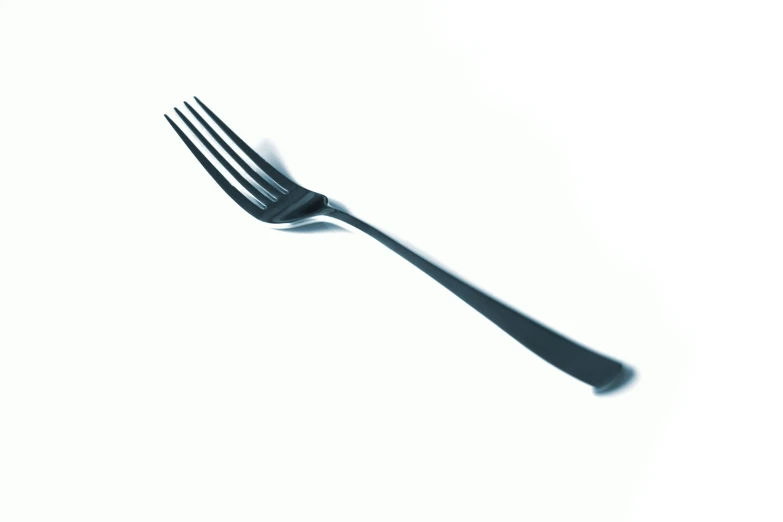 fork shadow against white background, with a slight light