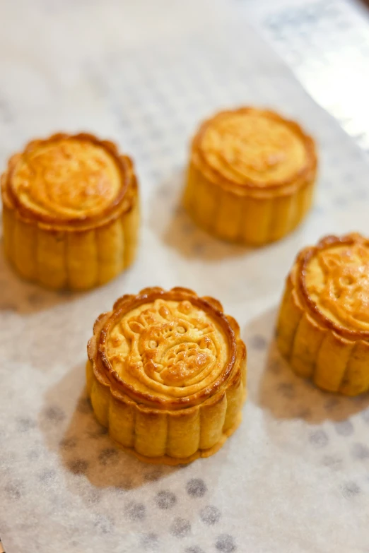 a table with small pastries on it