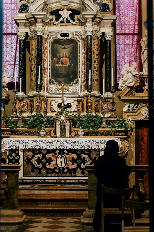 a church alter with the image of st john the baptist painted on it