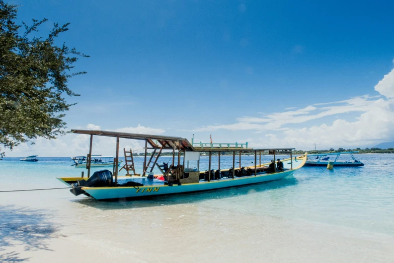 a small boat parked next to a beach