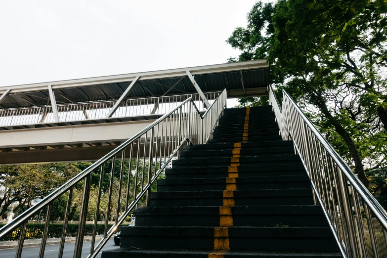 the stairs are black and yellow