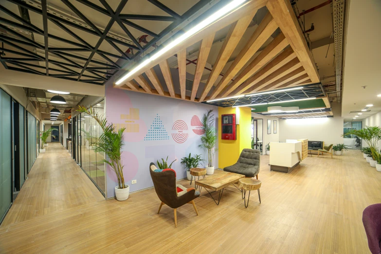 an office with an office chair and desk in the background