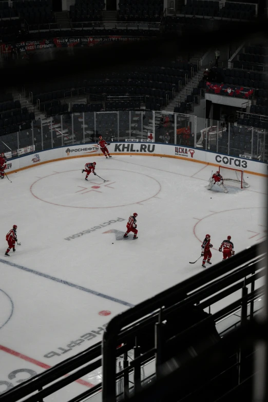 a hockey game is going on in the arena