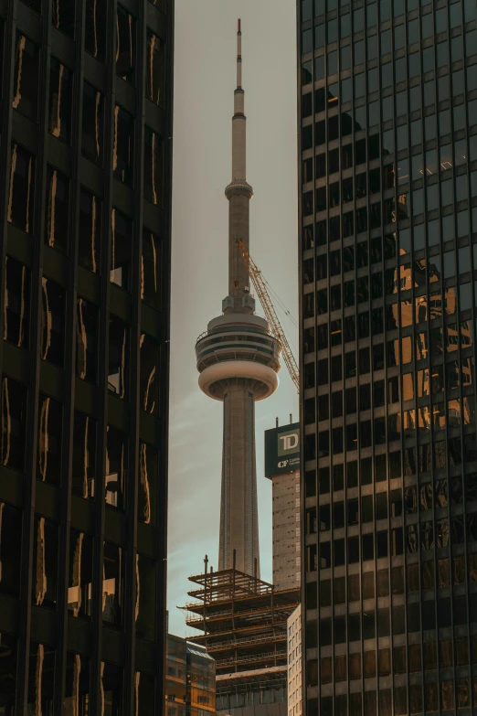 the reflection of other buildings of two towers