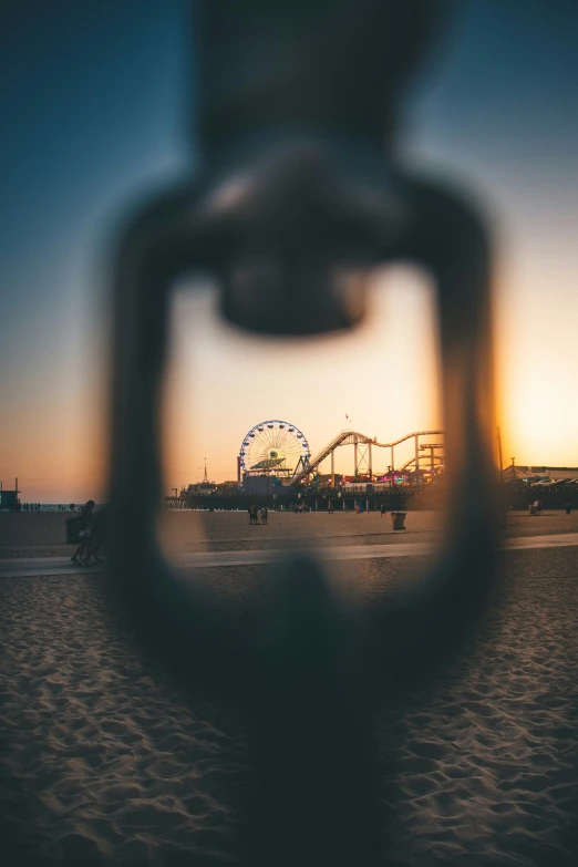 a view from behind the camera of a ferris wheel