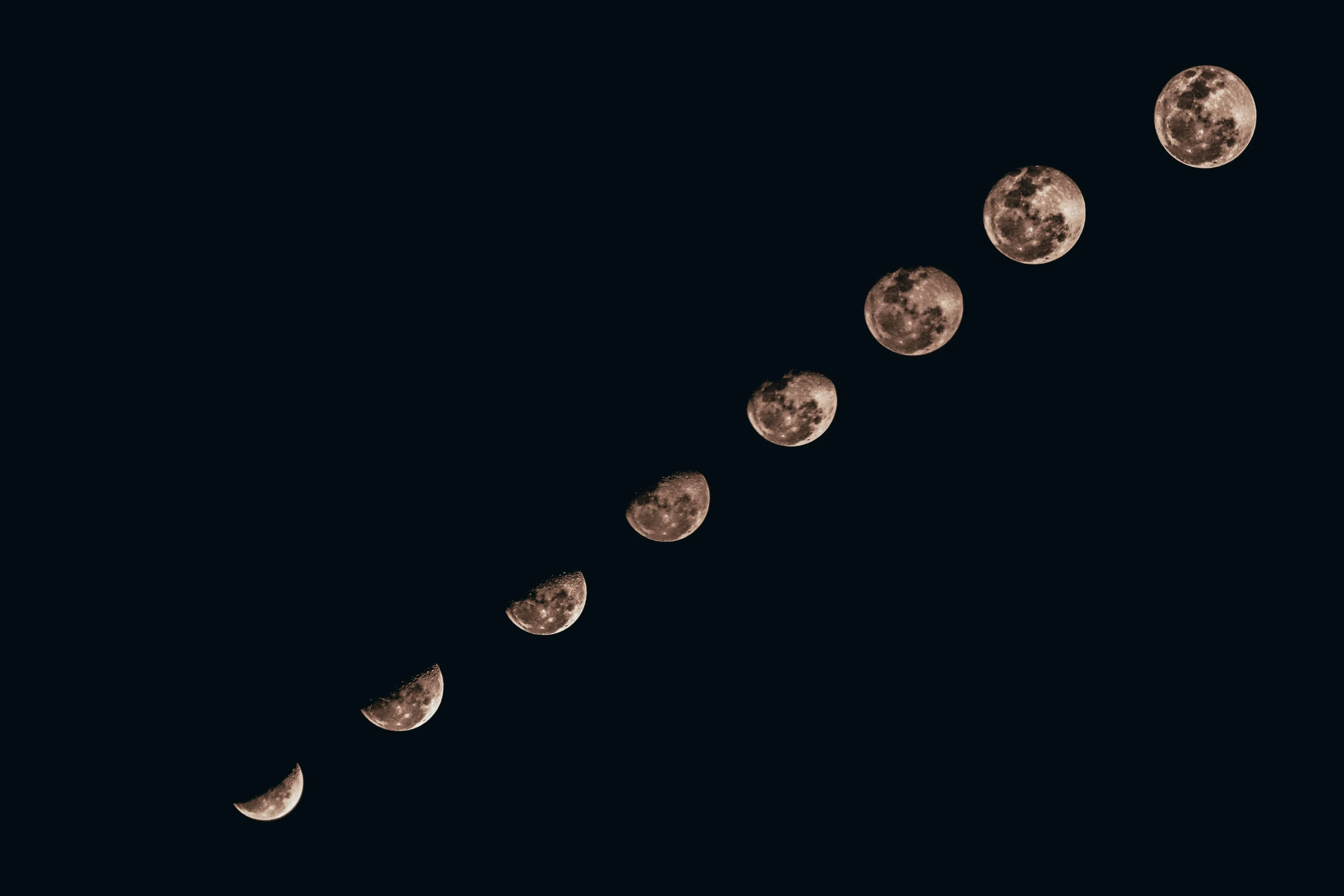 a clock in the sky with phases of moon