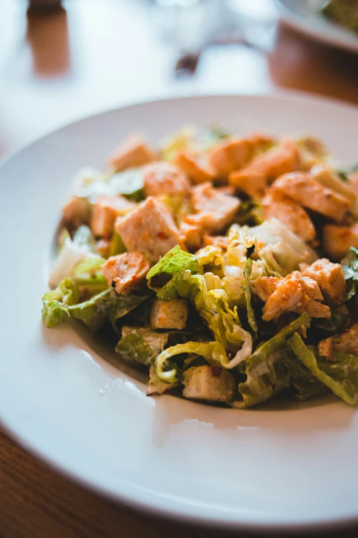 a plate with some food on it sitting on a table