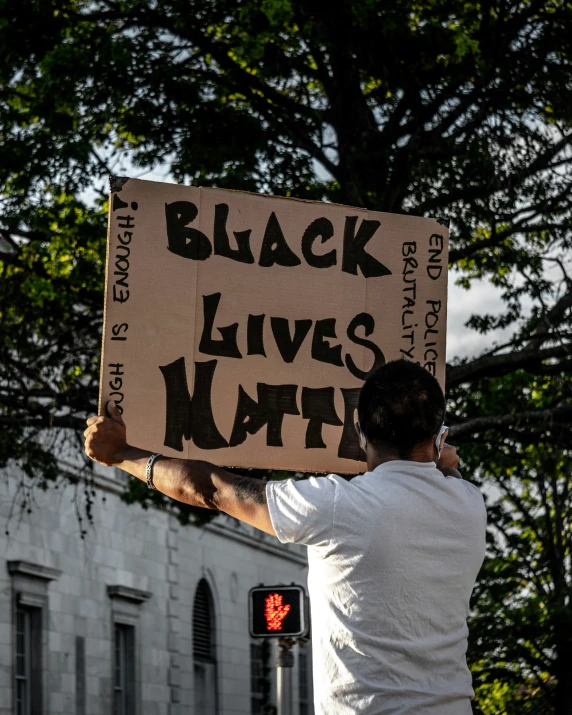 a person with a sign on his hand