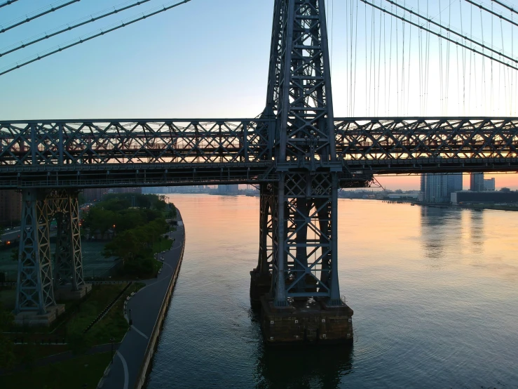 a bridge spanning over a large body of water