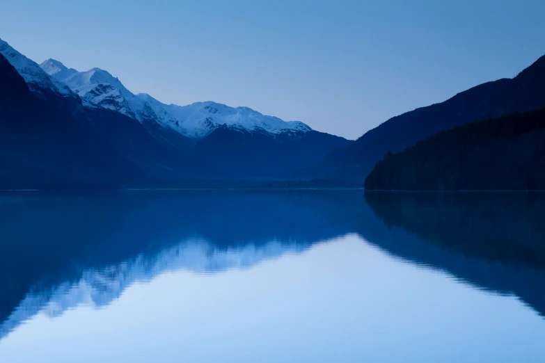 a body of water surrounded by mountains