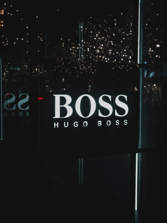 there is a boss advertit on a store front